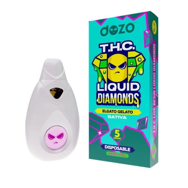 Dozo THC Liquid Diamonds Elgato Gelato 5 GR Sativa Vape Desechable