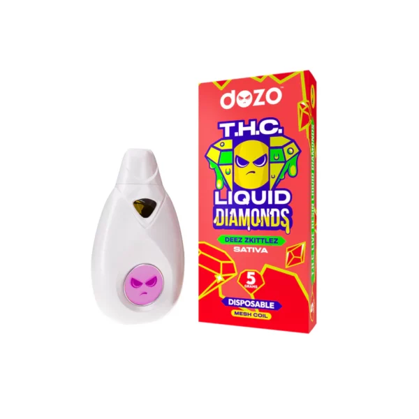 Dozo THC Liquid Diamonds Deez Zkittlez 5 GR Sativa Vape Desechable