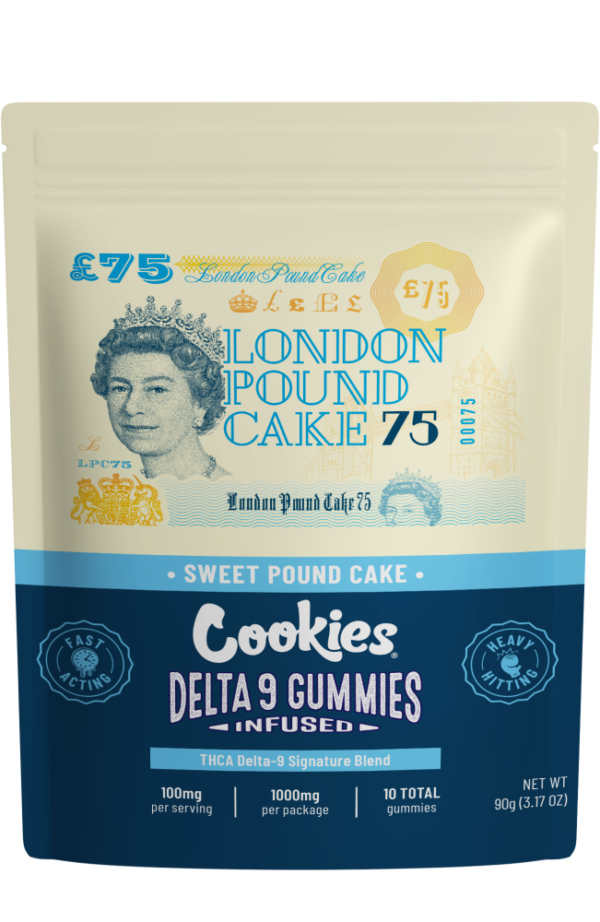 Cookies Infused Gummies 100mg London Pound Cake 10pcs