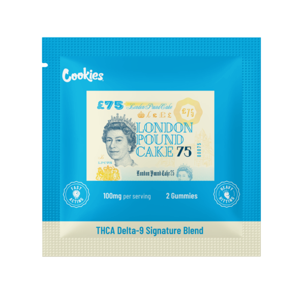 Cookies Infused Gummies 100mg London Pound Cake 2pcs