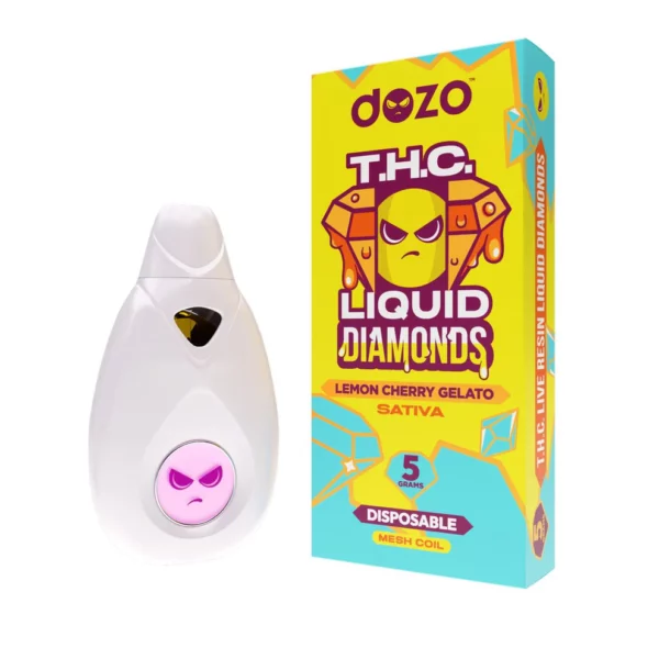 Dozo THC Liquid Diamonds Lemon Chery Gelato 5 GR Sativa Vape Desechable