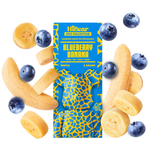 HiBear Diamond Sauce THC Blueberry Banana Indica 2 Gr Vape Desechable - Imagen 2