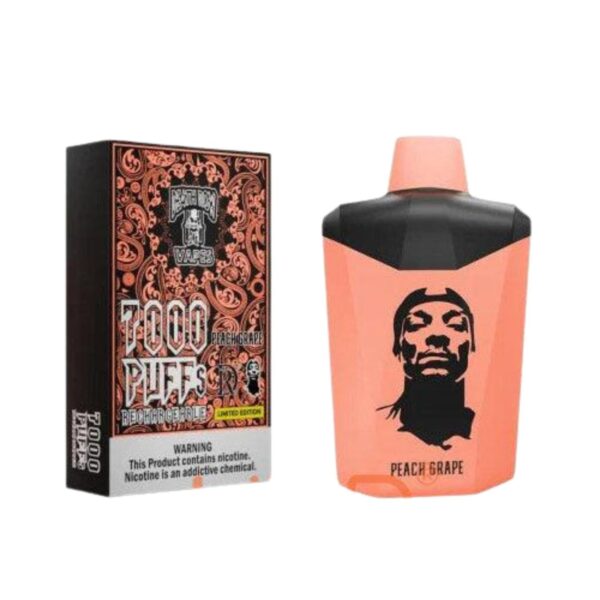 Peach Grape Death Row Snoop Dog Vape Desechable Nicotina 7000 Puff