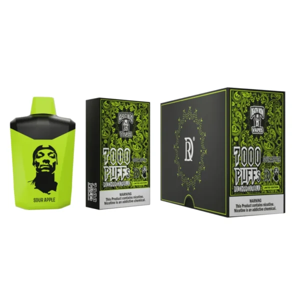 Sour Apple Death Row Snoop Dog Vape Desechable Nicotina 7000 Puff