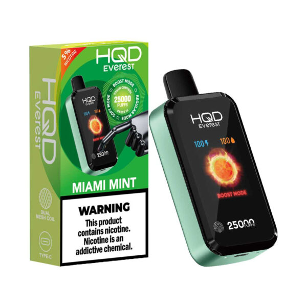 Miami Mint HQD Everest Vape Desechable Nicotina 25000 Puff