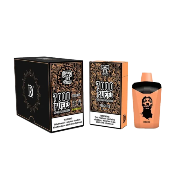 Peach Ice Death Row Snoop Dog Vape Desechable Nicotina 7000 Puff
