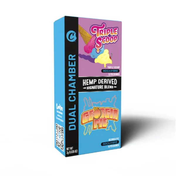 Cookies Triple Scoop / Georgia Pie Indica 2Gr Pluma de Wax Desechable 2 Sabores en 1
