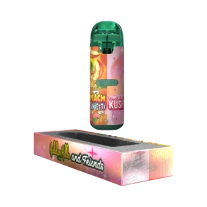 Vape de THC marca hidden Hills doble sabor Peach Funfetti x Pink Berry Kush